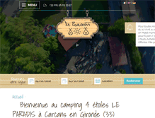 Tablet Screenshot of campingleparadis-carcans.com